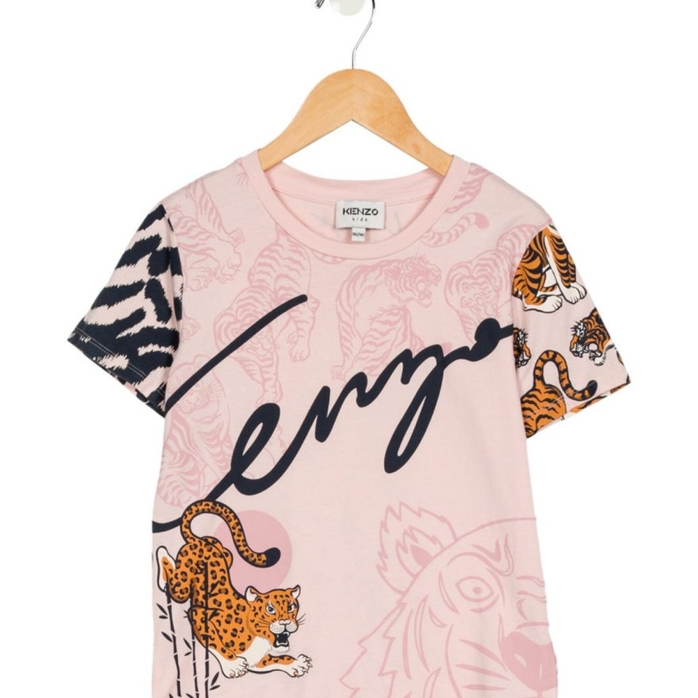 Kenzo Kids Pink and Orange Tiger Tee Shirt - Picture 2 of 3